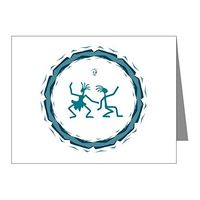 Note Card Primitive Dancing Duo Teal