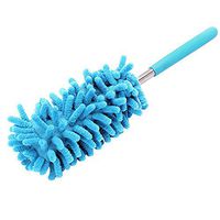 Tuscom Telescopic Microfibre Duster Handle,for Home Mirror Car Blade Cleaner （63cm 3 Colors） (Blue)
