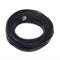 RJ11 6P4C Modular Telephone Extension Cable Phone Cord Line Wire (100 Feet, Black)