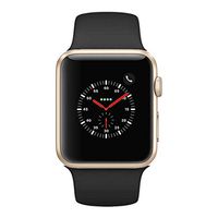 Apple Watch Series 2 Smartwatch 42mm Gold Aluminum Case Black Sport Band (Black Sport Band) (Renewed) (Black)
