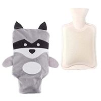 1000ML Classic Rubber Cold or Hot Water Bottle with Soft Plush Cute Cartoon Cover, 02