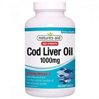 Natures Aid Cod Liver Oil (High Strength) 1000mg 180 Softgels - 5 Pack