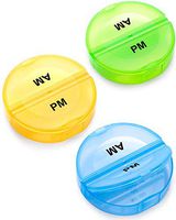 BUG HULL Large Pill Organizer 2 Times a Day 3 Pack, Twice a Day Pill Box for Travel, AM PM Pill Case