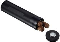 Visol Products VHUD901 Mitchell Black Matte Cigar Tube with Hygrometer
