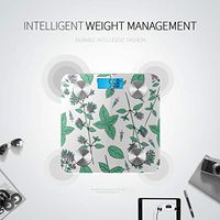 LYAOE Bluetooth Body Fat Scale Floral Pattern Mint Branch Peppermint Smart Wireless Scale with LCD Display Measuring Body Weight Bmi and Health Digital Scale