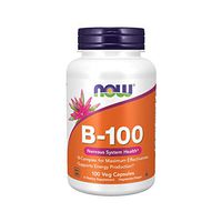 NOW Supplements, Vitamin B-100, Energy Production*, Nervous System Health*, 100 Veg Capsules