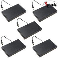 WMYCONGCONG 5 Pcs 2.1x5.5mm DC Male Connector 8x1.5V 12V AA Battery Holder Case Box with On/Off Switch