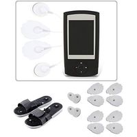 TENS Unit 16 Modes Portable Electro Massage Therapy Device Pulse Impulse Massager Black + Extra Pads + Massage Shoes