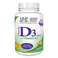 Michael's Naturopathic Programs Vitamin D3 with K2 - 5000 IU, 90 Chewable Tablets - Apricot Flavor - Skeletal & Immune System Support Supplement - Vegetarian, Kosher - 90 Servings