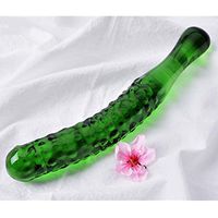 Glass Wand Heart Massager Fruit Vegetable Cane Candy 7 Handheld Shapes Medical Grade Massage Tool as A Beginner Gift Toy for Partner Joy (Large Cucumber)