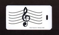 Music Treasures Co. G Clef on Wavy Staff Luggage Tag Pack of 3