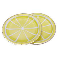 Pack of 8 Lemon Style Disposable Paper Plates Birthday Summer Party Decor 9 Inch