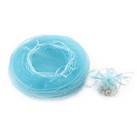 Dealglad 100pcs 25cm Round Drawstring Organza Jewelry Candy Pouch Christmas Wedding Party Favor Gift Packaging Bags (Lake Blue)