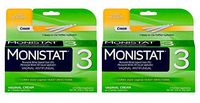 Monistat 3-Day Yeast Infection Treatment, Pre-Filled Cream Applicators, Pack of 2