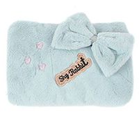 Winter Hot Water Bottle Safe Explosion-proof Rechargeable Hand Warmer Pocket Portable Electric Heat Pain Relief Warming Bag with Detachable Velvet Cover, Cute Cartoon/Bowknot (Small Bowknot-Green)