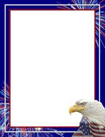 Patriotic Red White & Blue Stationery Printer Paper 26 Sheets