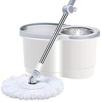 Broom and Dustpan with Long Handle Telescopic Upri Rotating mop - Stainless Steel Lazy mop, Household Absorbent mop