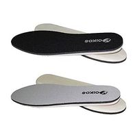 OIKOS 1 Pair Latex Double Insoles Comfortable Shoe Inserts Technical Support for Working Running Walking Hiking Flat Feet Unisex (Gray, 230-245 mm)