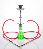 2 hose 21" Hummus Green Hookah Shisha Nargila water glass vase pipes smoke sale