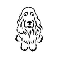 English Cocker Spaniel Dog Sitting Vinyl Decal Sticker (Black)