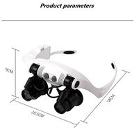 Magnifying Glass, Glasses Repair Magnifying Glass Repair Clock and LED Light HD Binocular Seal Recognition 20 Times (Multiple Sets of Multi-Lens, Head-Mounted Design, Ultra-Light Materials)