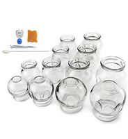 拔罐 12 pcs Thick Glass Cupping Set for Professionals (2 Cups #5~2.87"x4"x3.5") (4 Cups #4~2.5"x3.5"x3") (4 Cups #3~2.25"x3.12"x2.8") (2 Cups #2~2.37"x3"x2") - We Pay Your Sales Tax