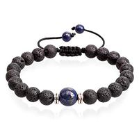 VLAWISE Anxiety Relief Bracelet Lava Stone for Women Natural Gemstone Beads Healing Aromatherapy Essential Oils 8mm Beaded Adjustable Bracelets