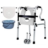 Professional Walking Frame Adjustable Travel Walker with Wheels and Flip Board for Elderly, Seniors, Handicap, Disabled Max 180kg(400lbs)