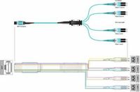 5 Meters 16.50 FEET H757908QPH 8-Fiber MTP-LC QSFP SFP+ OM3 50/125 10GB 40GB Fan Out Cable