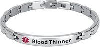 Elegant Surgical Grade Steel Medical Alert ID Bracelet for Men and Women (Women's, Blood Thinner)