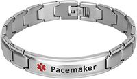 Elegant Surgical Grade Steel Medical Alert ID Bracelet for Men and Women (Men's, Pacemaker)