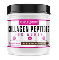 Collagen Peptides Powder - Hydrolyzed Collagen Powder Grass Fed for Healthy Hair Skin Nails and Joints | Paleo Friendly Keto Protein Powder Non-GMO and Gluten Free | Sheer Strength 450g Chocolate