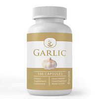 Garlic Capsules (100 Capsules, 800 mg/Serving) Blood Pressure Health, Pure Aged Garlic, Garlic Bulb, Allium Sativum, Satisfaction Guarantee by Pure Organic Ingredients