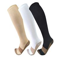Copper Compression Socks for Men & Women(3 Pairs),15-20mmHg is Best Stockings for Running,Nurses,Athletic,Medical,Pregnancy,Travel-Boost Performance, Blood Circulation&Recovery(Small/Medium)
