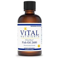 Vital Nutrients - Ultra Pure Fish Oil 2600 (Pharmaceutical Grade) - Hi-Potency Deep Sea Liquid Fish Oil, Cardiovascular Support, Natural Lemon Flavor - 8 Fl Oz per Bottle