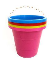 Plastic Bucket, 4 Color Assorted, Case of 24