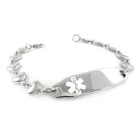My Identity Doctor - Pre-Engraved & Customized Women's Dementia Medical ID Bracelet, Heart Chain White