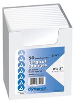 Dynarex Gauze Sponge 2"X2" 8 Ply Sterile - Box of 100 - Model 3322