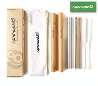 Reusable Straw With Case Travel Set | Eco-Friendly Rose Gold & Silver Metal Straw Twin Set | Stainless Steel Straw Fits Yetiz Ozark Tumbler