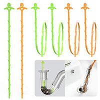 Drain Clog Remover Kit Drain Hair Catcher Drain Snake Drain Cleaner Tools for Kitchen Sink Bathroom Tub Toilet Clogged Drains Dredge Pipe Sewers (6 PCS plastic Drain Augers)