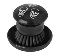 Vigar Jack Skully Black Skull Dish Washing Palm Brush with Tray