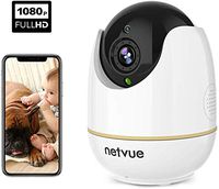 1080P Pet Camera, Home Camera 2 Way Audio, Baby Monitor Night Vision, Motion Detection, Compatible with Alexa Echo Show, Indoor Camera, Baby Camera with Cloud Storage (White)