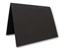 Blank Black Place Cards Tent Cards - 50 Pack | Size 3.5" x 5" Flat 2.5" x 3.5" Folded