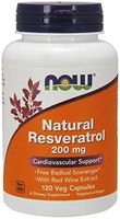 NOW Supplements, Natural Resveratrol 200 mg with Red Wine Extract, 120 Veg Capsules