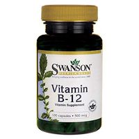Swanson Vitamin B-12 (Cyanocobalamin) 500 mcg 100 Capsules