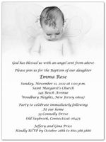 Baby Angel Baptism Christening Invitations - Set of 20