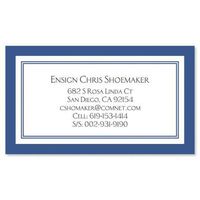 Luxe Navy Crisp Business Cards - Set of 250 2" x 3-1/2 custom business card design; 80# Cover Stock, Opaque, Matte