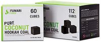 FUMARI Fuoco Pure Coconut Charcoal Supplies for HOOKAHS–60pc Non Quick Light Shisha coals for Hookah Pipes. All Natural Coal Accessories & Parts That are Tasteless, Odorless, Chemical Free (60)