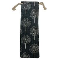 STRAW CARRYING CASE - STAINLESS STEEL, SILICONE AND OTHER REUSABLE STRAWS (Grey/Beige Tree, Large)