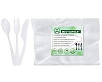 150 Compostable Forks Spoons and Knives by Bio Circle, 100% Biodegradable Heavyweight Disposable Cutlery Set, Eco-Friendly Utensils for Parties, Catering, Restaurant & Everyday Use (7.2 in)